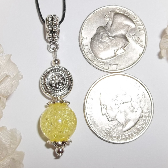 Yellow Necklace Adjustable Size Handmade Beaded Fashion Jewelry Gift NWT 5019 - Picture 2 of 11